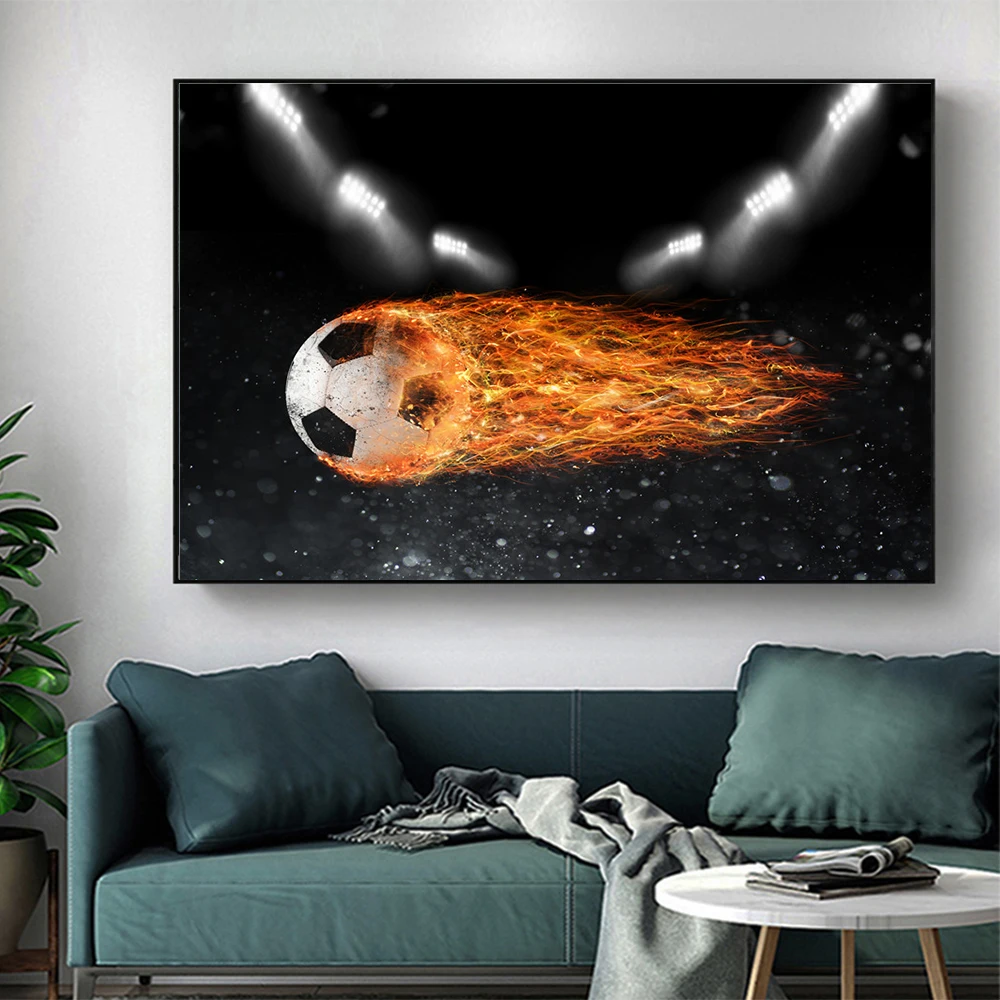 Плакаты с изображением огненного футбола современные картины на холсте цитаты