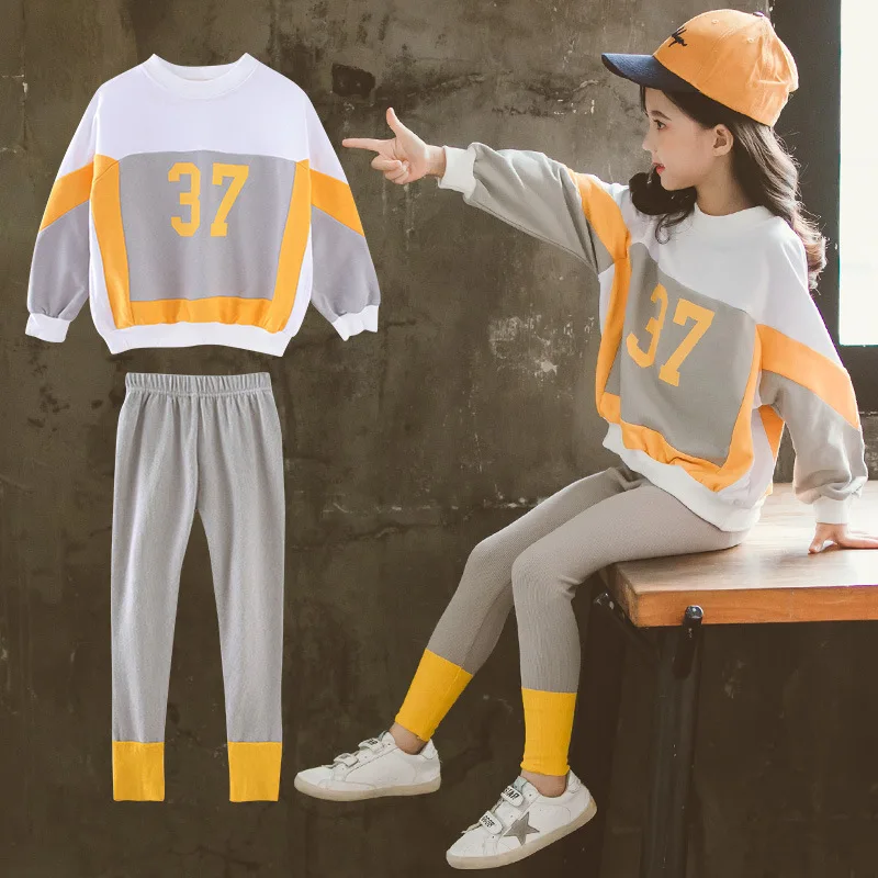 Спортивный костюм для девочек 2020 детская одежда футболка с коротким рукавом и