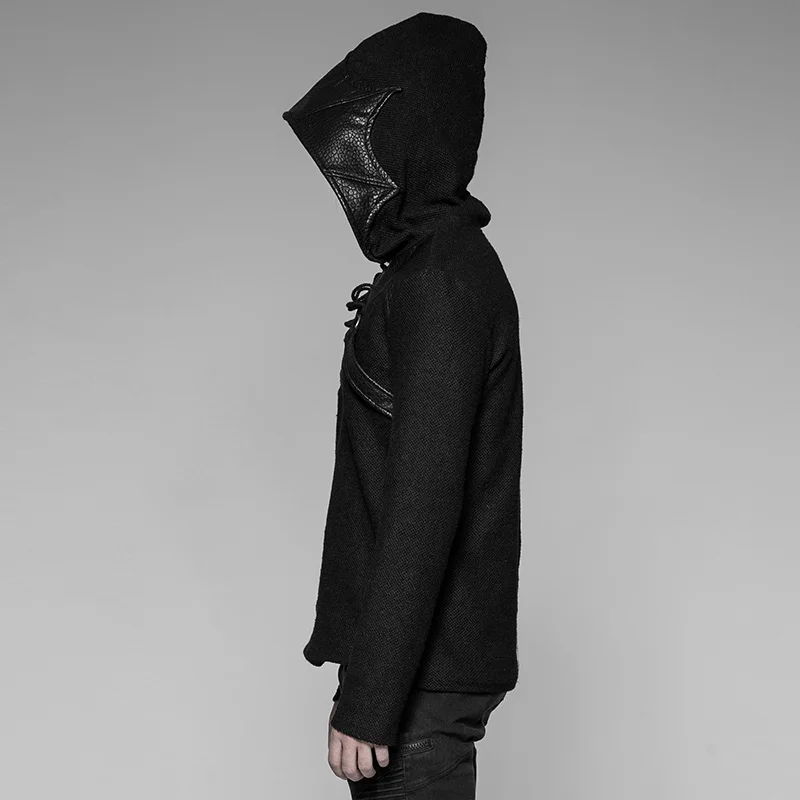 Мужские черные пуловеры в стиле панк готические повседневные Пуловеры из