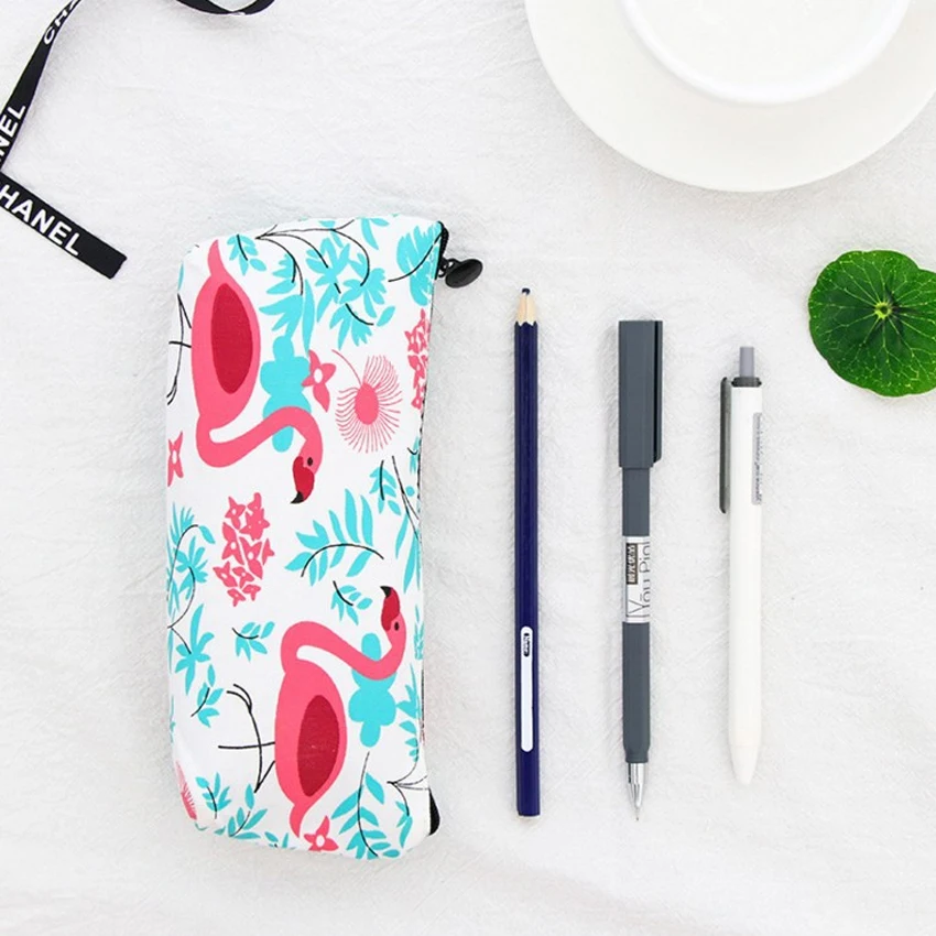 1 шт./лот красивый холщовый простой пенал с фламинго ананасом арбузом 3 шт.