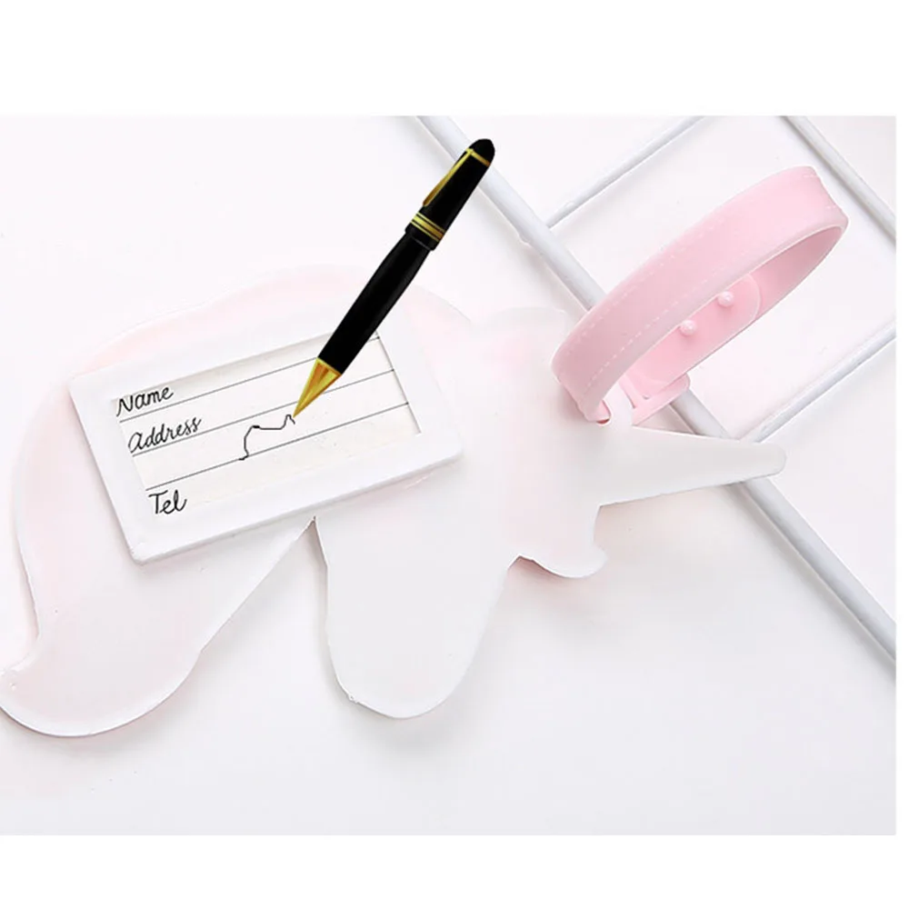 Милый Розовый Единорог бирка для чемодана аксессуары путешествий ID адрес