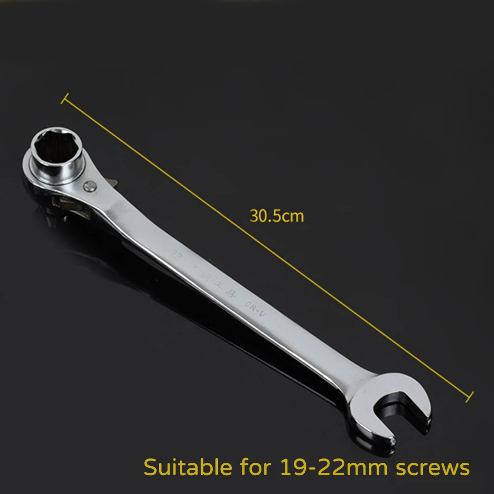 

1pc Steel Ratchet Spanner Wrench Open End Ring Workshop with High Hardness