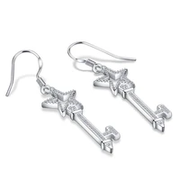 european american style genuine 925 sterling key earrings for women female stars earrings birthday gift