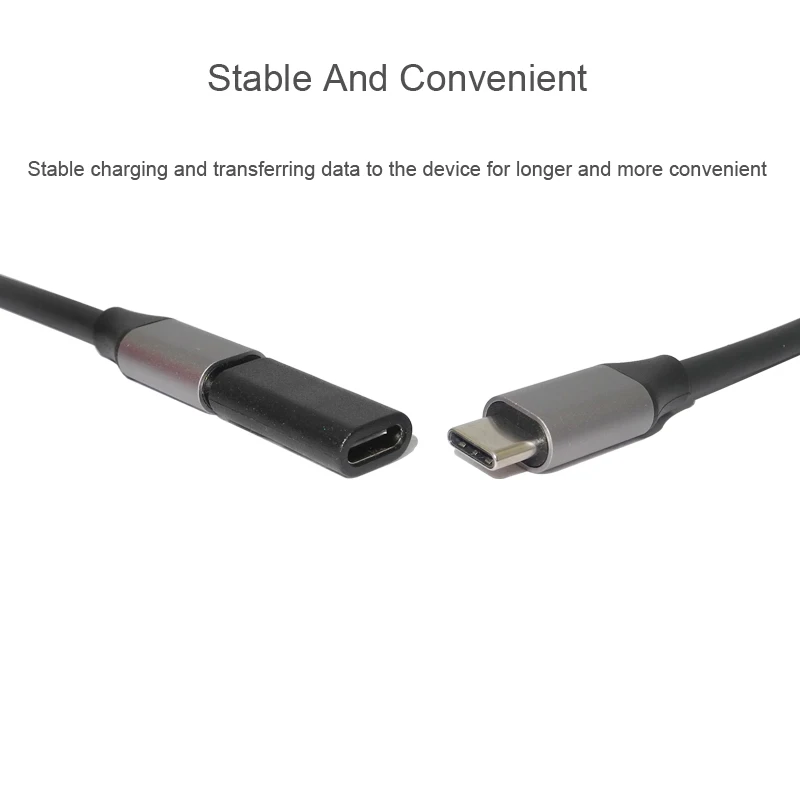 USB Type C Adapter Female to Female Converter Portable USB-C Charge Data Sync Adapter Type-C Extension Cable for Phone Tablet