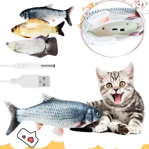 moving fish pet cat toy electric usb charging simulation dancing moving floppy fish cats toy for pet interactive dropshipping free global shipping