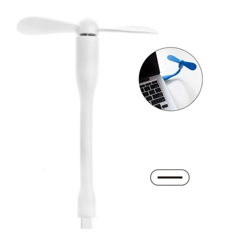 white USB вентилятор гибкий портативный съемный USB мини-вентилятор для всех источников питания USB выход USB гаджеты без пузырей ручной настольный стол - Цвет: white
