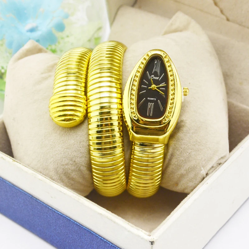 

New Luxury Brand Women Watch Cool Snake Bangle Watche Snake Quartz Gold Watch Diamond Wristwatch Fashion Ladies Wristwatch