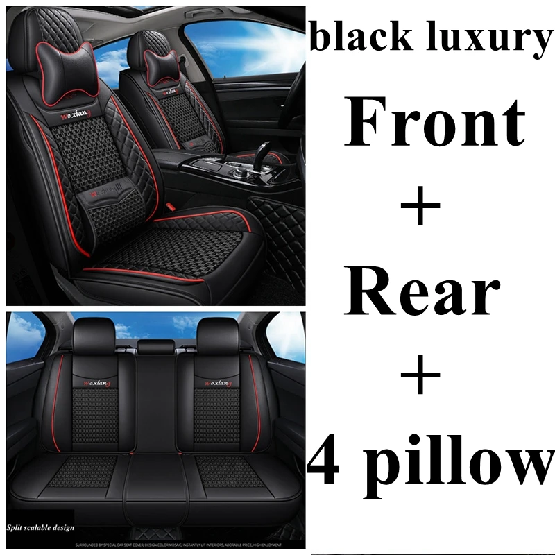 black Luxury Авто сиденья набор для Mercedes Benz C200 C180 C200 C200K C220 C250 C280 C300 C350 C450 G350d G500 A160 B180 B200 B260 t211 - Название цвета: black Luxury