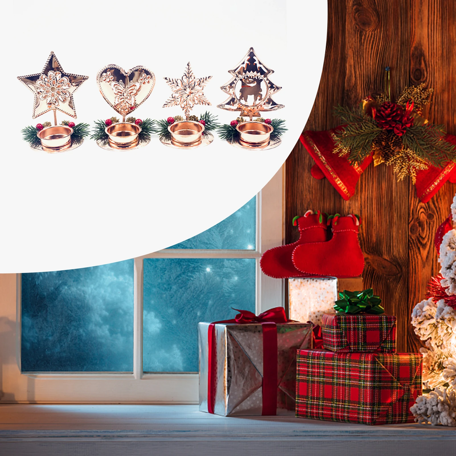 1/4 шт. рождественские украшения для дома Железного человека полые подсвечник