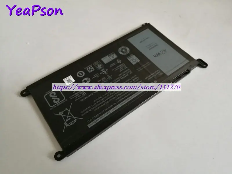 Yeapson 11 4 V 3500 мАч натуральная WDX0R T2JX4 3CRH3 ноутбук Батарея для Dell Inspiron 13 7368/14 5000/15 3585/17