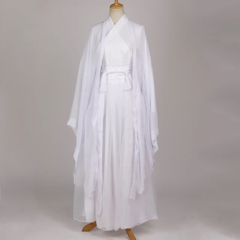 

Мужской белый костюм ханьфу, Сказочная Китайская традиционная одежда династии Тан, костюм для народных танцев, праздничный костюм для косп...