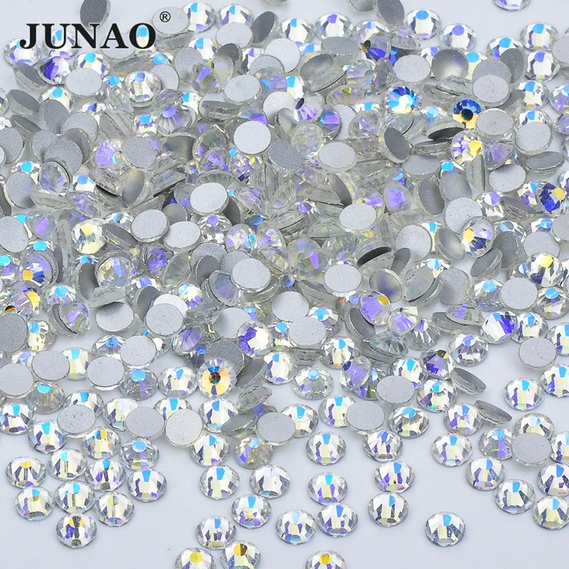 Стразы для ногтей JUNAO SS 6 8 10 12 16 20 цвета ночного неба с плоской задней поверхностью