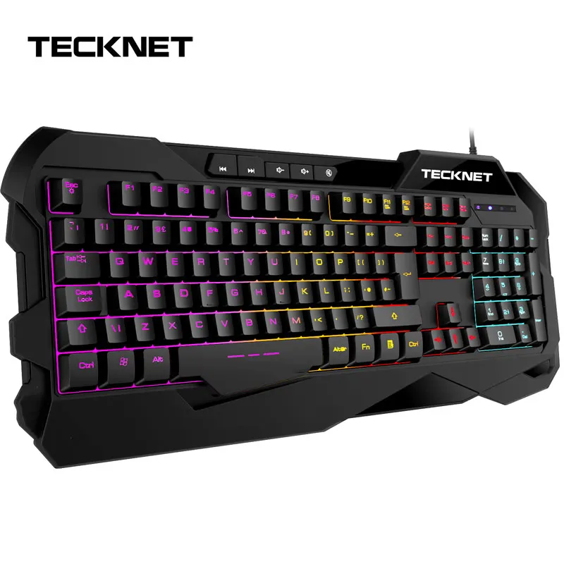 TeckNet игровая клавиатура механическое ощущение анти-ореолы игровые клавиатуры светящаяся подсветка английская раскладка клавиатура для геймера