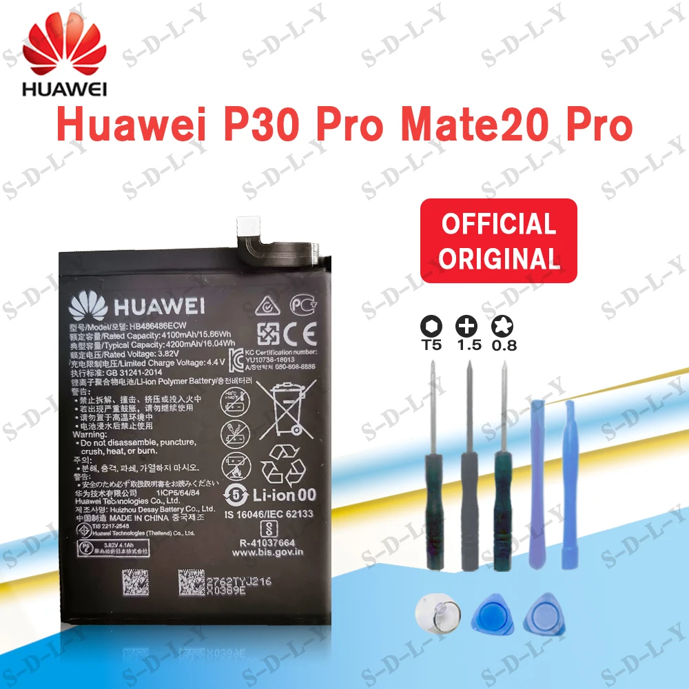 

Оригинальный запасной аккумулятор HB486486ECW для Huawei P30 Pro Mate20 Pro Mate 20 Pro, оригинальный аккумулятор для телефона 4200 мАч + Инструменты