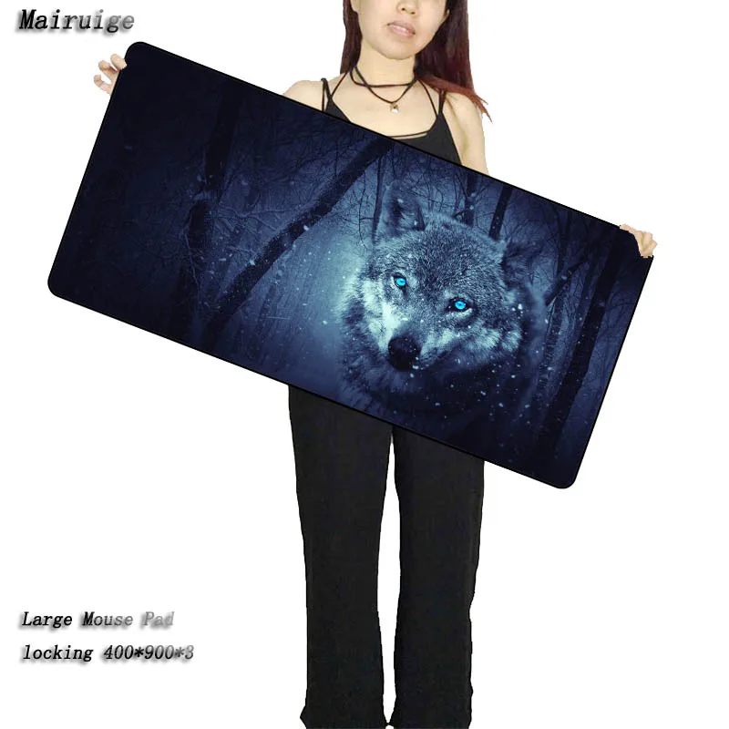 

Mairuige Wolf Animal Natural Rubber Gaming Mouse Pad Free Shipping Large Locking Edge Mausepad Keyboards Desk Mat