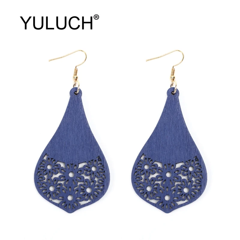 YULUCH дизайнерский новый дизайн этнический деревянный галстук выдолбленный