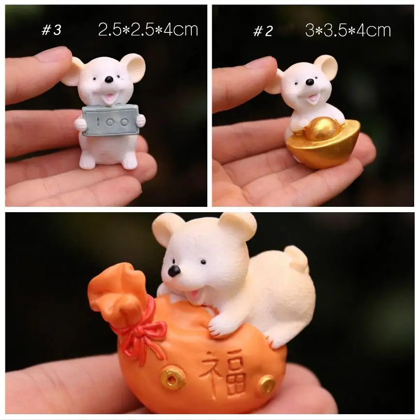 02 03 05 BAIUFOR миниатюрный животный счастливый крыс и золотой Сказочный Сад Микро пейзаж из мха DIY Террариум фигурки мышь ищет сокровище - Цвет: 02 03 05