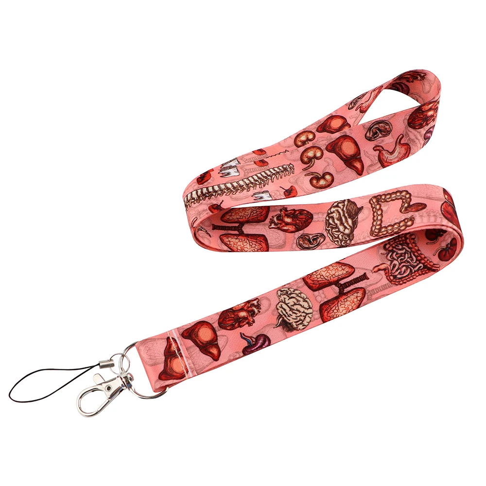 CB1363 Wholesale 20pcs/lot Human Organs Lanyard for Key Camera Whistle Cool ID Badge Holder Cell Phone Neck Strap Doctor Nurse