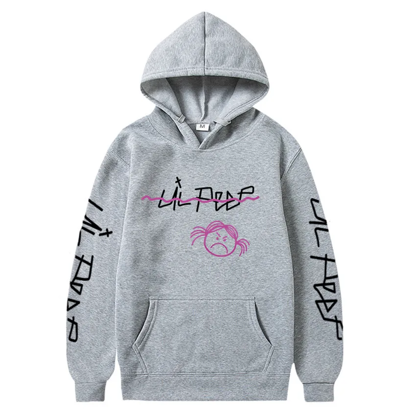 

Пуловер с капюшоном lil peep, свитшот, мужской и женский флисовый уличный Повседневный Топ с длинным рукавом в стиле Харадзюку, хип-хоп