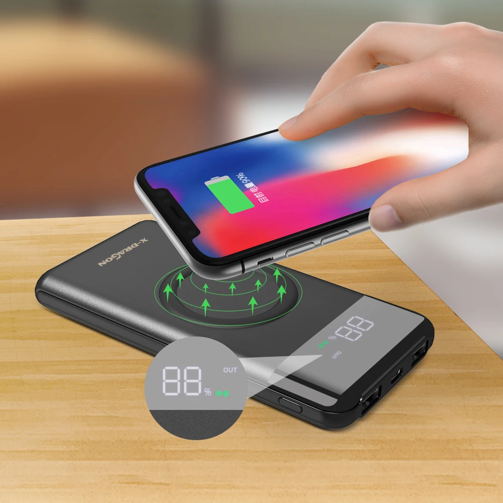 Беспроводное зарядное устройство для телефона Внешнее с двойным USB iPhone 11 pro Huawei P30