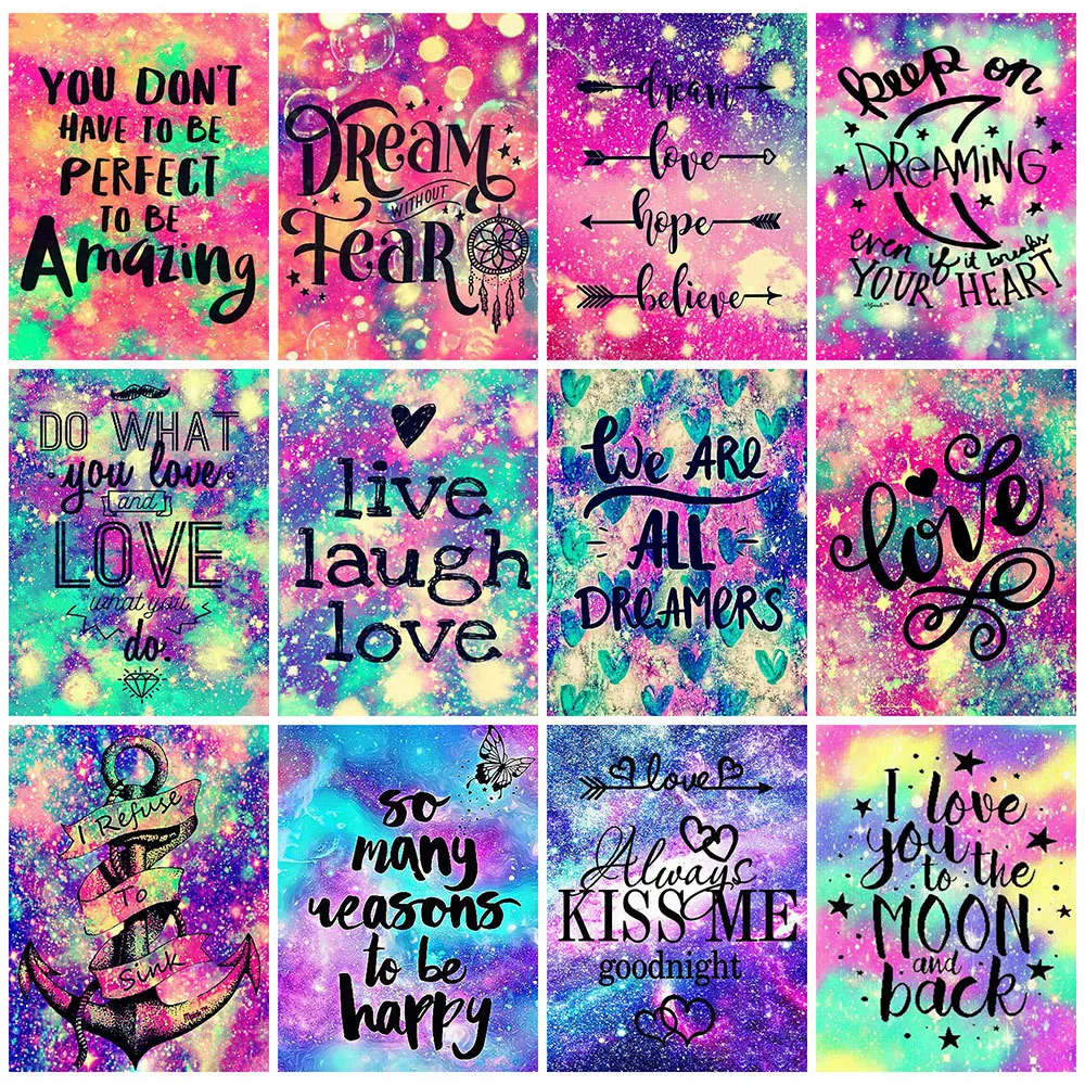 

HUACAN 5D DIY алмазная живопись полный квадрат Новое поступление текстовая Алмазная вышивка крестиком Любовь Стразы мозаика настенная живопись