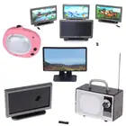 1:12 миниатюрный телевизор для кукольного домика и ретро-антенна для дистанционного управления милый мини Серый Плоский ЖК-телевизор мебель для гостиной аксессуар