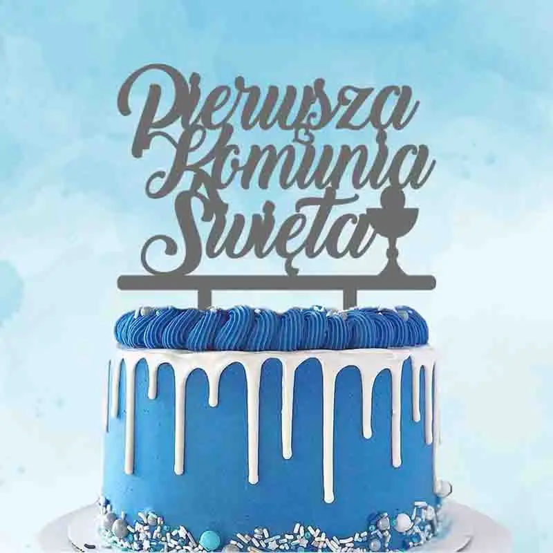 

Personalized Communion Cake Topper Polish Pierwsza Komunia Swieta For Poland Kids Communion Party Cake Decoration Topper