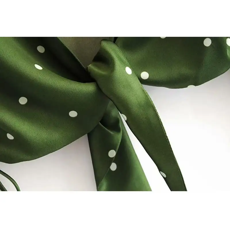 Шифоновая Блузка женские топы зеленая винтажная рубашка Элегантная блузка в