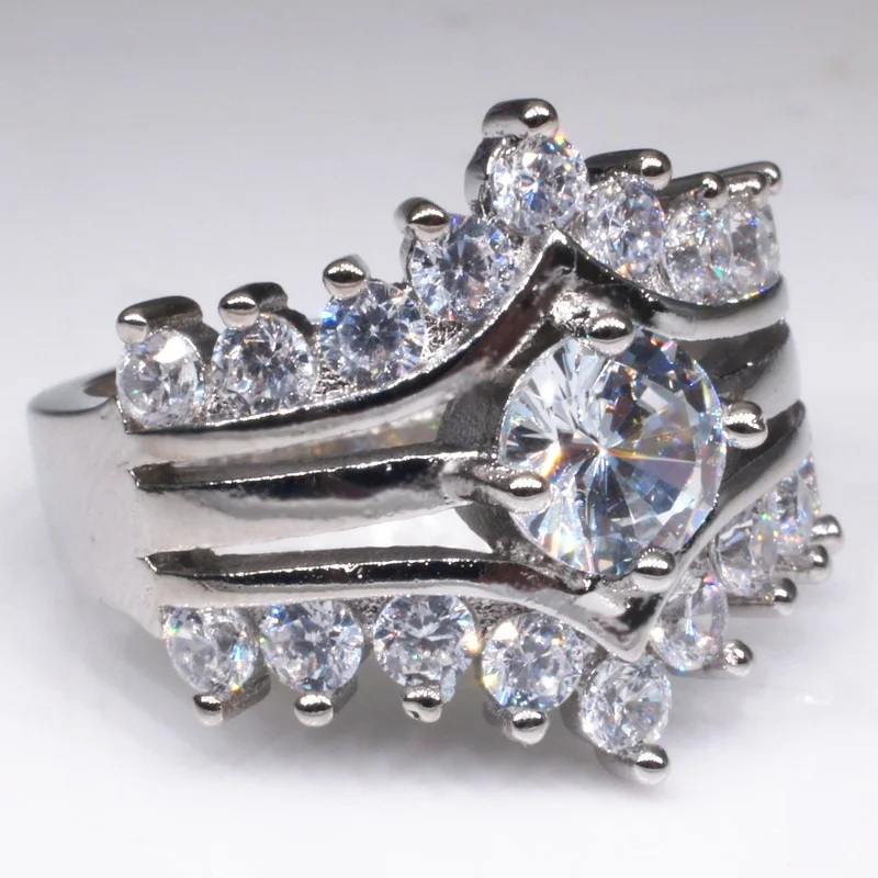 

New Creative Three-layer Diamond Ring Engagement Ring for Men and Women