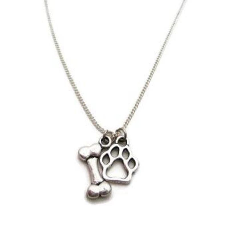 Infinity Lariat Cat Dog Paw Claw Necklaces Animal Feet Footprint Pendant Leaves Long Chain Choker Women Jewelry Friendship Gift | Украшения