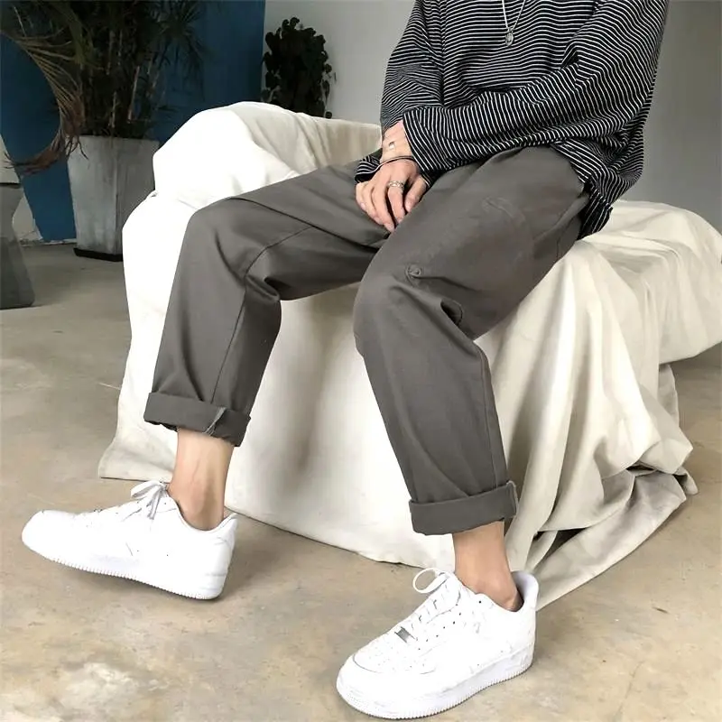 Новинка лета 2020 корейский тренд мужские уличные укороченные штаны с большими
