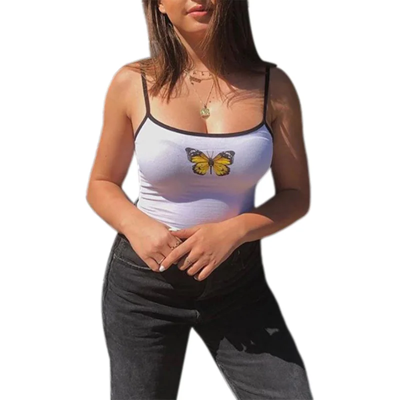 Летняя женская футболка без рукавов блузка майка с принтом укороченный жилет
