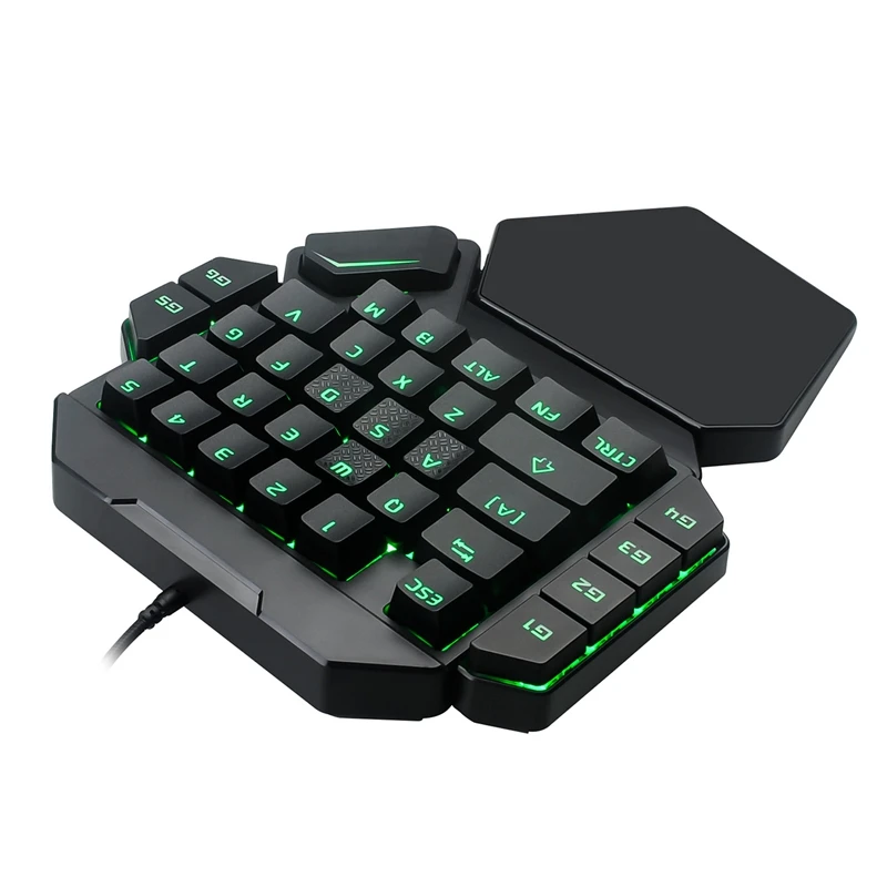 Одной рукой клавиатура цветная (RGB) с одной стороны Механическая игровая