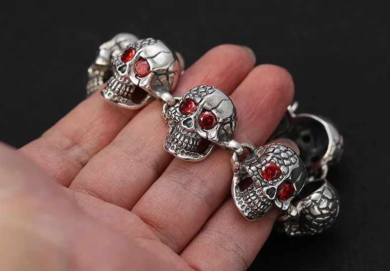 100% 925 пробы Серебряный крутой мужской стальной высококачественный Байкерский