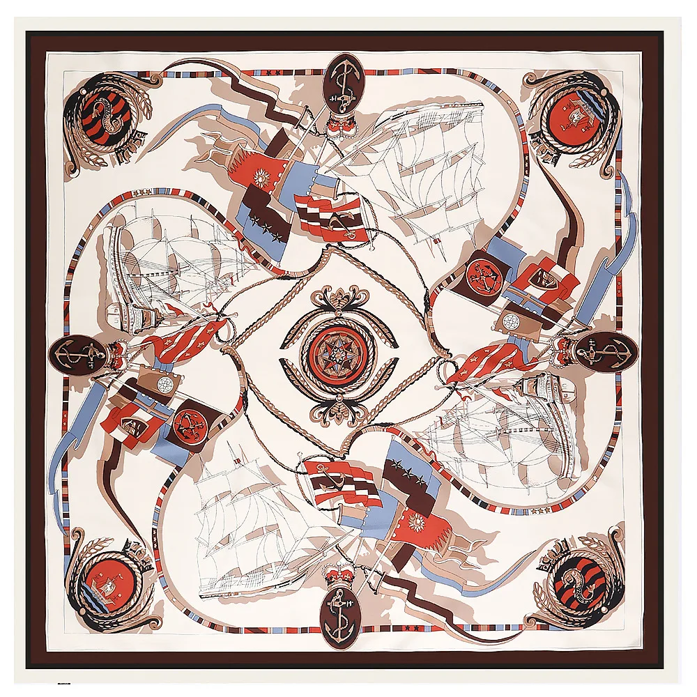 Саржевый Шелковый женский шарф 130*130 см Европейский дизайн в горошек яркий