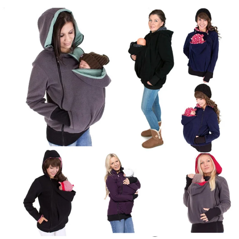 Mother Kangaroo Sweater Clothes Parenting Child Autumn Winter Pregnant Women 'S Sweatshirts Baby Carrier Wearing Hoodies