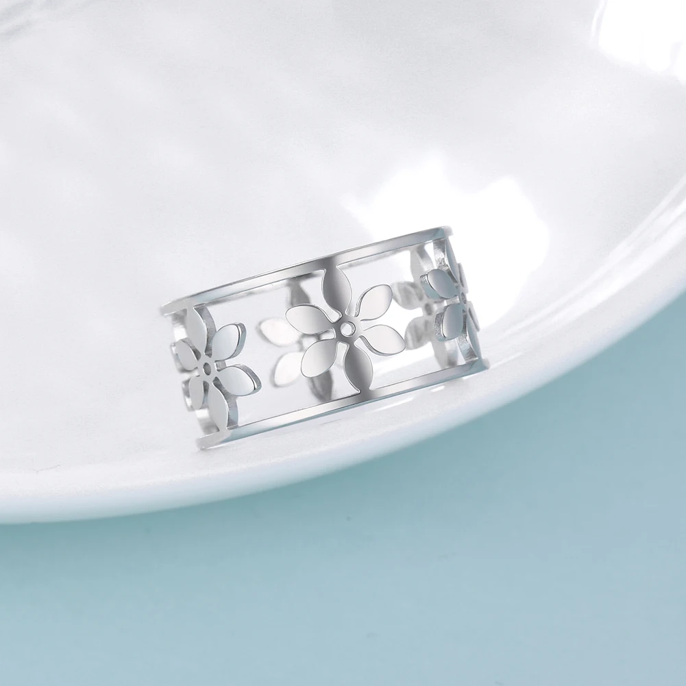 Кольца COOLTIME в форме цветка для женщин и девушек кольца из нержавеющей стали