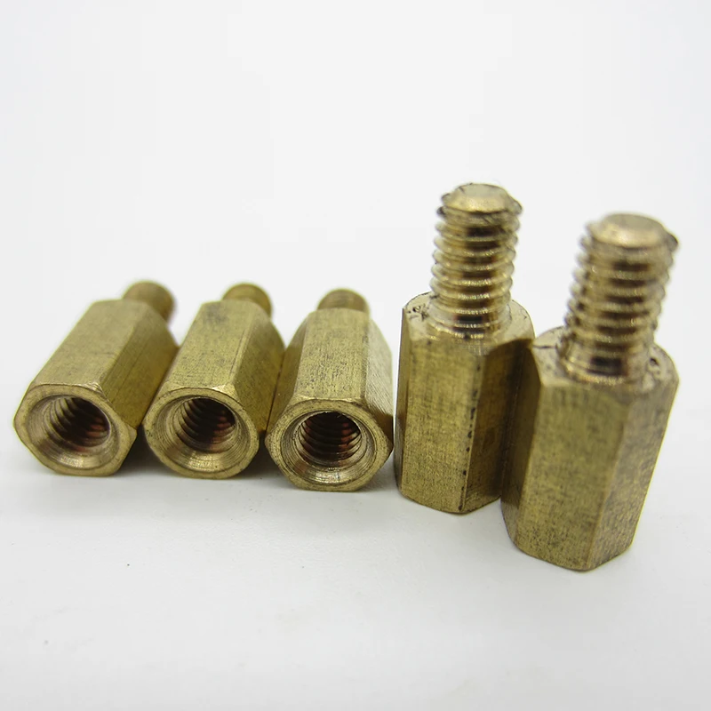 20 шт./лот шестигранные латунные проставки M3 с наружной резьбой *(5/6/8/10/12/15/18/20)+ 6 мм