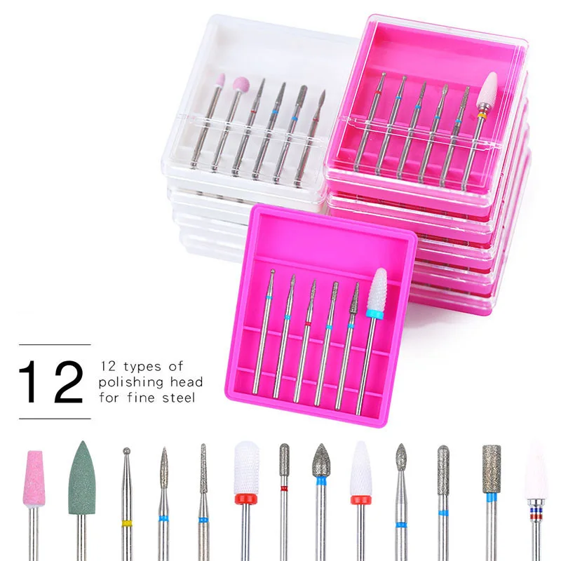 Набор керамических Алмазных фрез для ногтей набор из 6 насадок карбида вольфрама удаления геля и маникюра