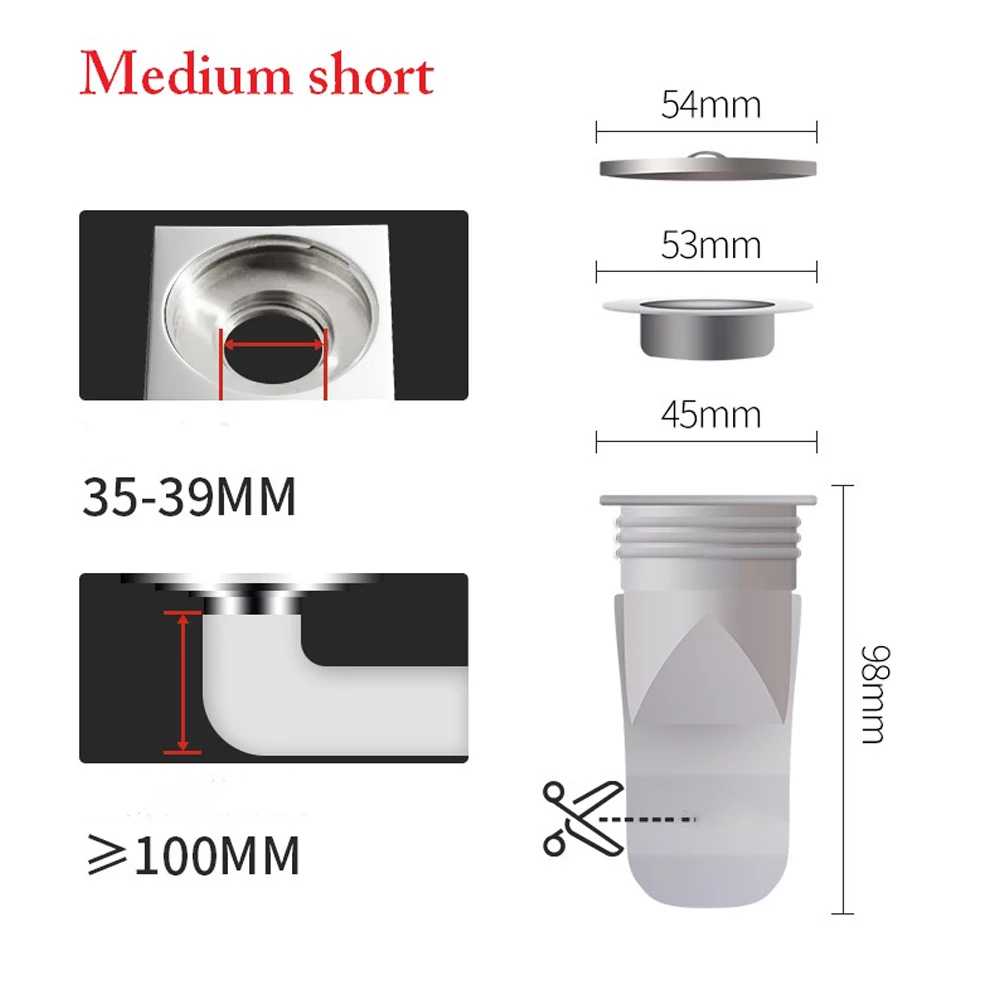 

URALLIFE Silicone Deodorization Sink Strainer Shower Channel Drain Anti-odor Backflow Filter Anti-odor Pest Control Floor Drain