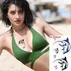 Временная тату-наклейка, дельфин, динозавр, собака, водостойкая поддельная татуировка, переводная татуировка, искусство для детей, девочек, женщин, мужчин