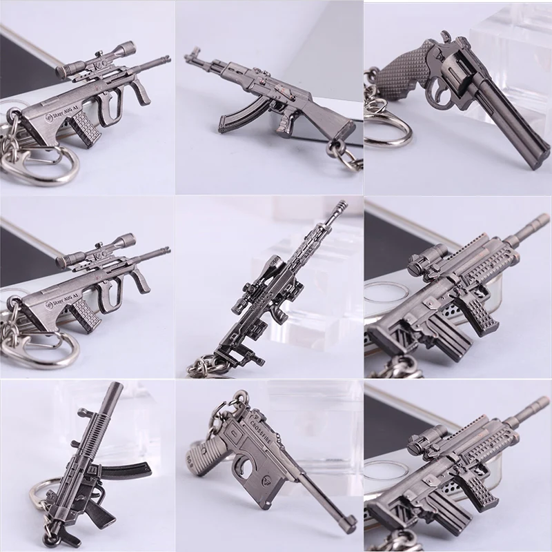 6 см длинный мужской брелок пистолет популярные игры брелки аниме сплав оружие
