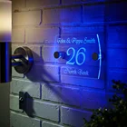 Таблички для дома с подсветкой, Современная индивидуальная акриловая табличка синего светодиодный