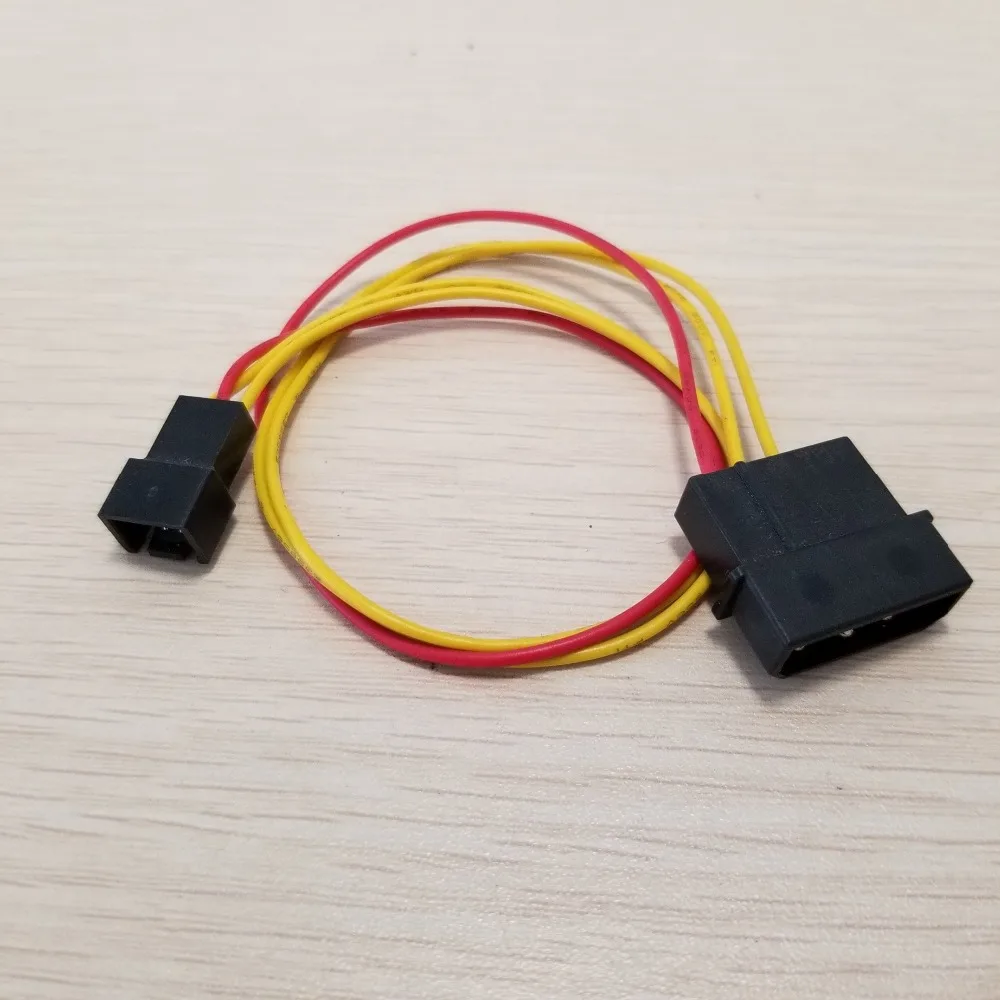 

10pcs/lot PC IDE Molex to Cooling Fan Cooler 3pin Socket Power Supply Cable Cord 22AWG 30cm