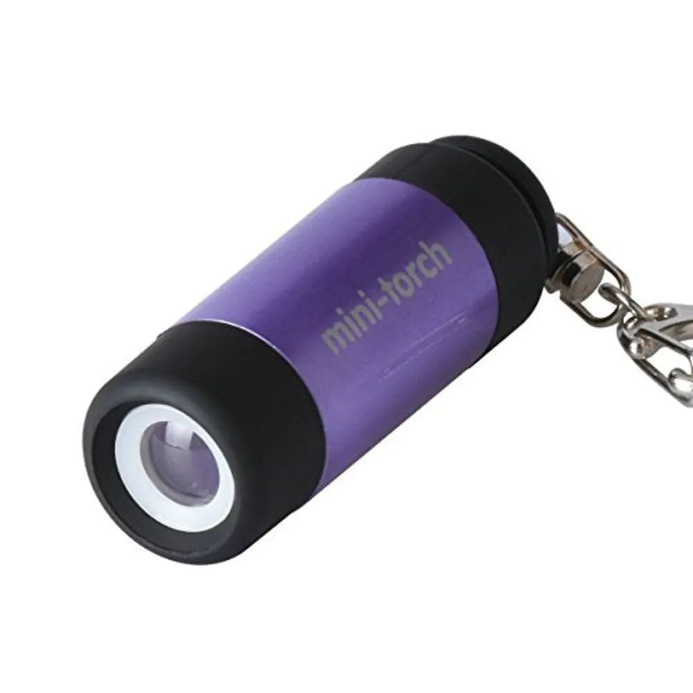 Светодиодный фонарик SKYWOLFEYE портативный мини-брелок USB Перезаряжаемый Карманный фонарик лампа IP67 Водонепроницаемый 9,6 - Испускаемый цвет: Purple