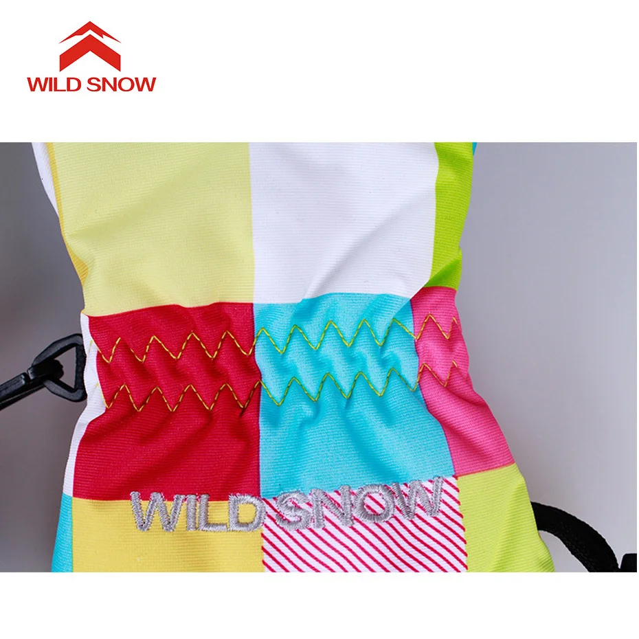 Детские лыжные перчатки бренда Wild Snow ветрозащитные водонепроницаемые теплые