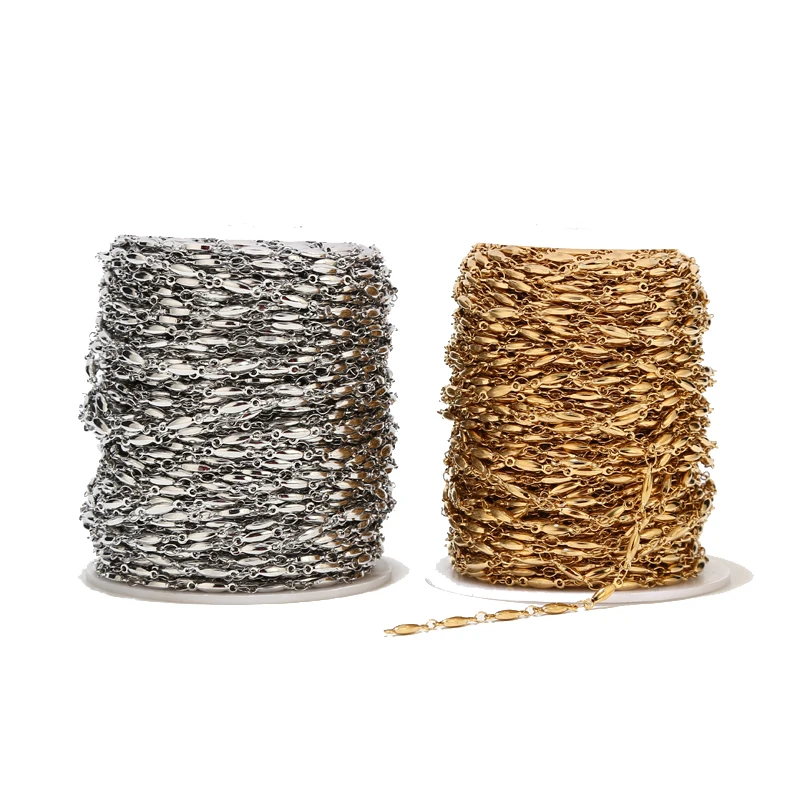 

1m/2m/5m Stainless Steel 10*2mm Gold Tone Oval Link Chain Cable Chains for DIY Jewelry Making Findings Necklaces Bracelets