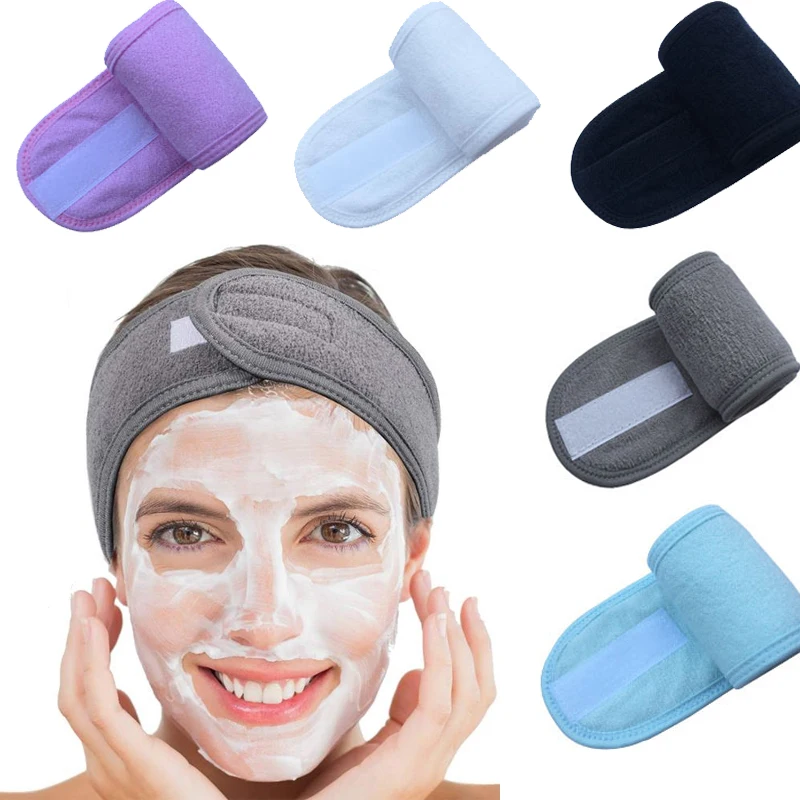 

Adjustable Wide Hairband Yoga Spa Bath Shower Makeup Wash Face Cosmetic Headband For Women Ladies Make Up Accessories