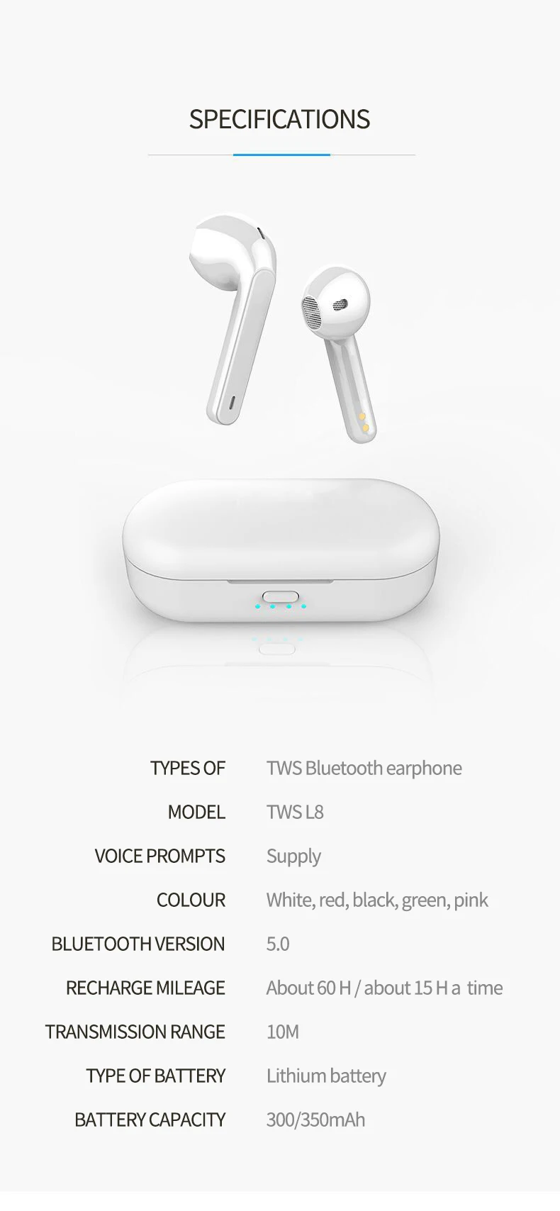 L8 мини bluetooth гарнитура 5.0TWS водонепроницаемый движение истинный беспроводной наушники зарядный ящик