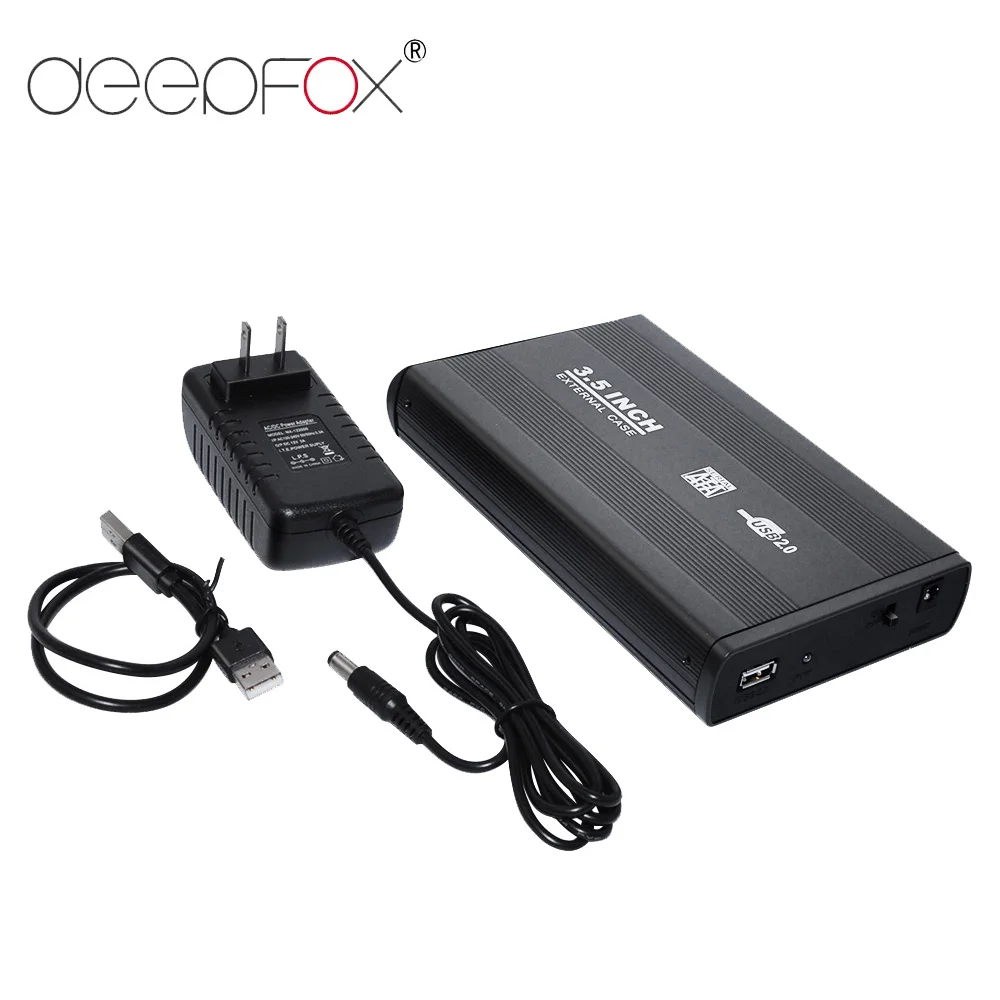 DeepFox 3.5 Inch USB 2.0/USB 3.0 SATA External HDD Disk Hard Drive Enclosure Case Cover External Storage Box Support Hard Drive